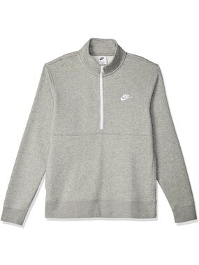 Nike Men's Light Grey Half-Zip Pullover Sweatshirt